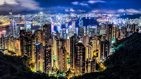 Hong Kong night view from Victoria Peak - backiee