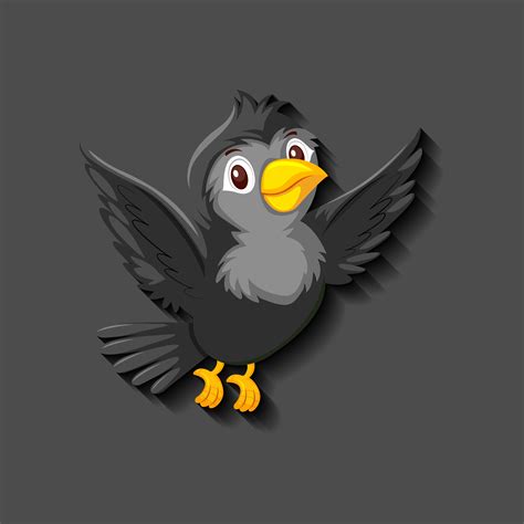 Black bird cartoon character 1520241 Vector Art at Vecteezy