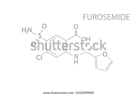 Furosemida fórmula química molecular esquelética.: vector de stock (libre de regalías ...