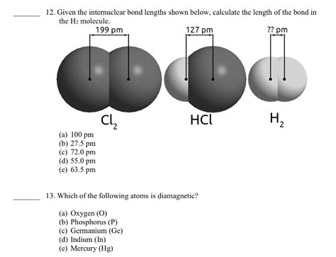 12. Given The Internuclear Bond Lengths Shown Belo... | Chegg.com