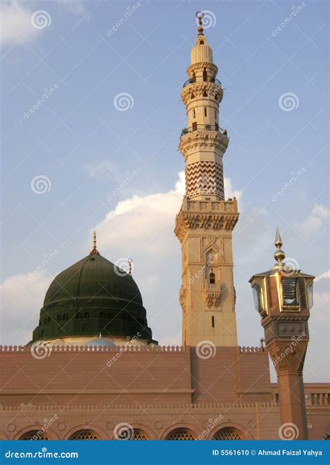 Green Dome of Nabawi Mosque Stock Photo - Image of muhammad, prayers: 5561610