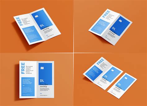 Free DL Bi-Fold Brochure Mockup PSD Set - Good Mockups