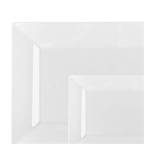 White Rectangle Plastic Dinner Plate 10 Pack - Splendid – Posh Setting