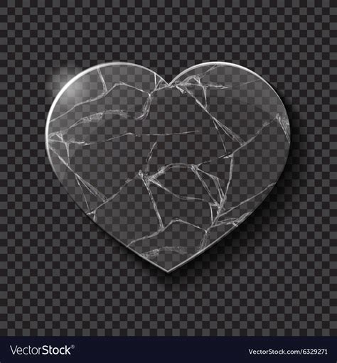 Broken heart made from glass Royalty Free Vector Image