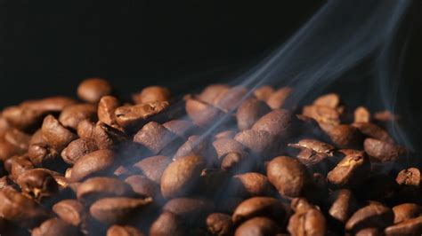 Slow motion of roasted coffee beans falling. Organic coffee seeds. 13785341 Stock Video at Vecteezy