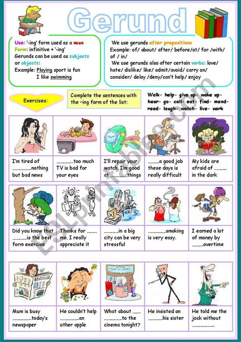 gerunds - ESL worksheet by ben 10