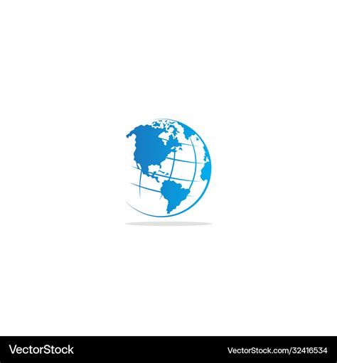 Globe earth world logo Royalty Free Vector Image