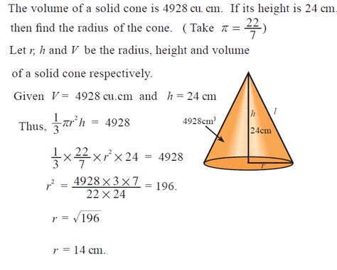 OMTEX CLASSES: The volume of a solid cone is 4928 cu.cm. If its height ...