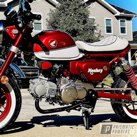 Custom Honda Monkey Coated in Heavy Silver and Lollypop Red | Prismatic ...