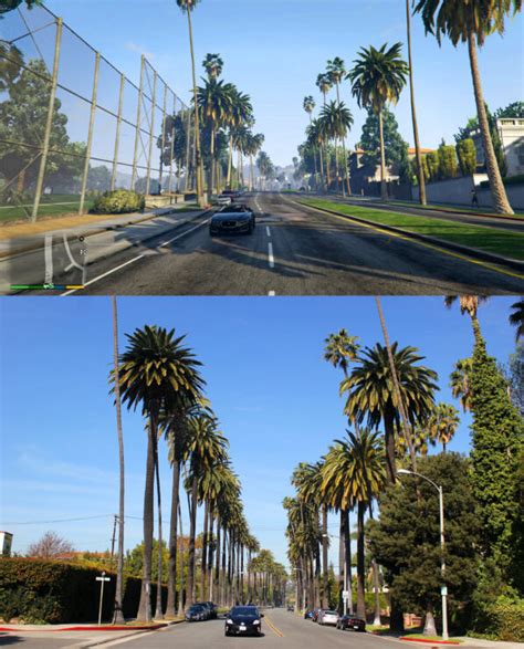 GTA V In-Game Los Santos vs Real-Life Los Angeles Screenshot Comparison Shows Several Similarities