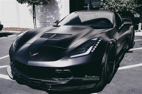 Black Corvette Z06 with Smoke Black Brixton Forged Wheels - GTspirit