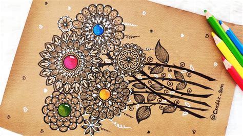 Floral Mandala Art | How to Draw Flower Mandala Art | Step by Step ...