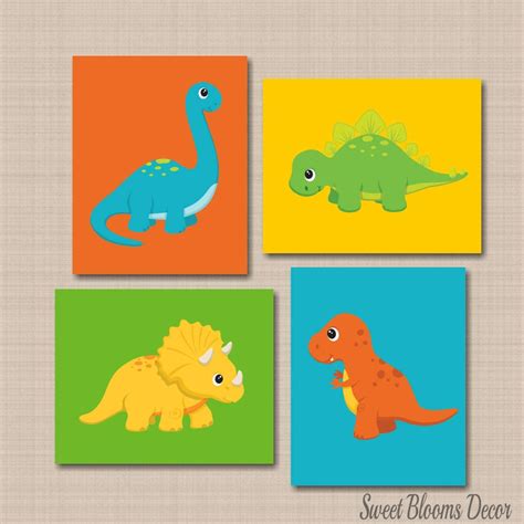 Dinosaur Nursery Decor, Dinosaur Bedroom, Dinosaur Wall Art, Animal ...