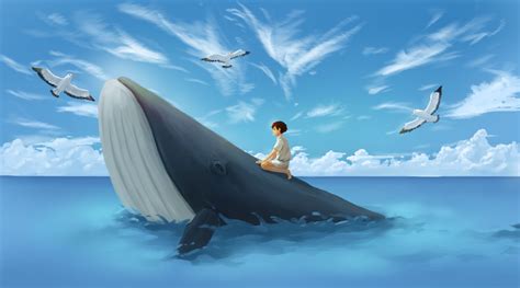 Young And Whale | Whale painting, Whale art, Ocean wallpaper