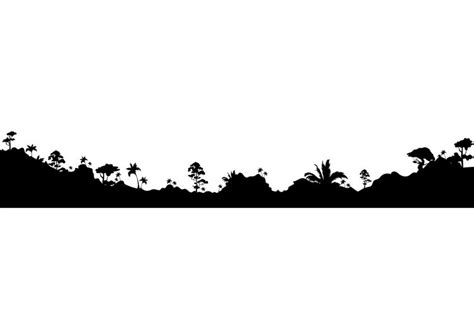 Jungle black silhouette vector illustration (872967)