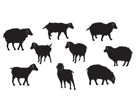 Sheep Vector Set Silhouette Vector Art & Graphics | freevector.com