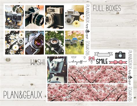 Camera Weekly Kit Planner Stickers Photographer Weekly - Etsy