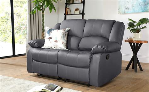 Dakota 2 Seater Recliner Sofa, Grey Classic Faux Leather Only £549.99 ...