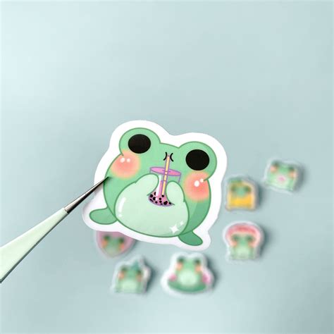 Mini frog stickers Frog sticker pack Waterproof stickers | Etsy