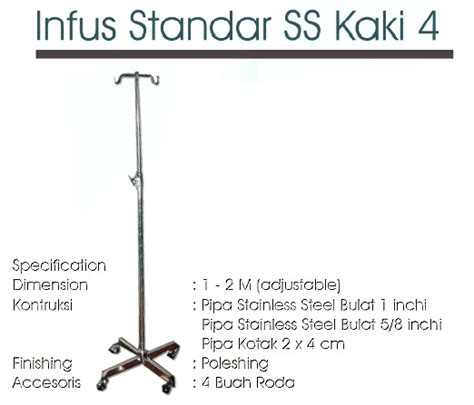 TIANG INFUS STAINLESS STEEL KAKI 4 | Ratu Medika - Toko Alkes Online Jakarta - Jual Kursi Roda ...