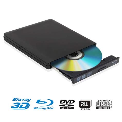 External Blu Ray DVD Drive 4K 3D, USB 3.0 Portable Blu-Ray BD CD DVD ...