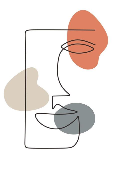 Line abstract drawing of face. One portrait hand drawn people 17226260 Vector Art at Vecteezy