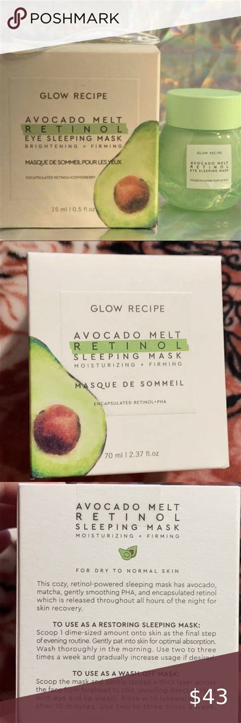 Glow recipe avocado melt retinol sleeping mask | Retinol, Sleep mask ...