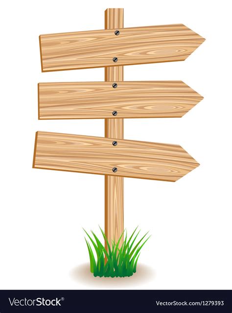 Wooden signboard Royalty Free Vector Image - VectorStock