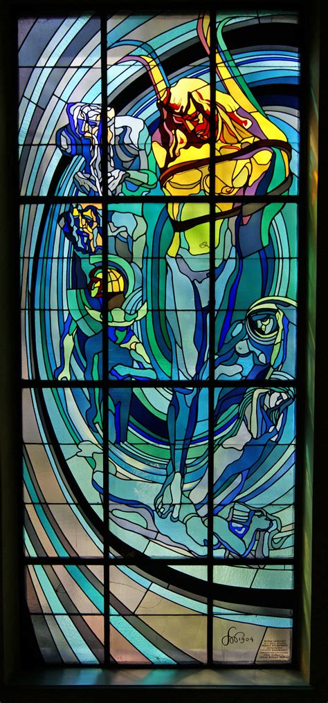 File:Krakow Medical Society house, Apollo-stained glass window design by Stanisław Wyspiański, 4 ...