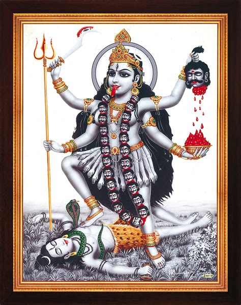 Buy HandicraftStore Hindu Goddess Maa Kali Killing & Ruling Over Shiva ...