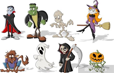 Sticker Funny cartoon classic halloween monster characters - PIXERS.UK