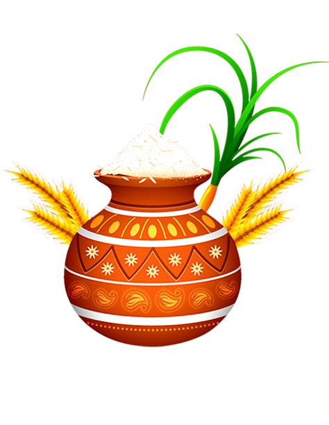 Happy Pongal Vector Elements Free Download-Vector Pongal Pot png free download for Banner Design ...