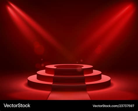 Stage podium lighting award ceremony victory Vector Image