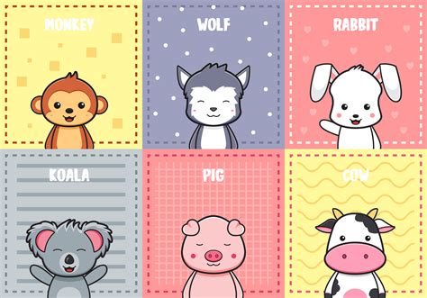 Cute animal poster card doodle background wallpaper cartoon ...