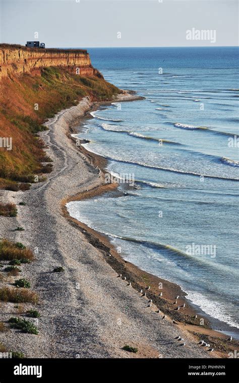 Amazing autumn nature landscape on the Black sea coast at Tuzla beach ...