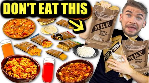 MILITARY RATION FOOD CHALLENGE & MRE Taste Test (Meal Ready To Eat) Q&A ...