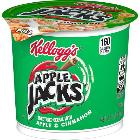 Kellogg's Apple Jacks Breakfast Cereal in a Cup, Original, Single Serve, 1.5oz - Walmart.com ...