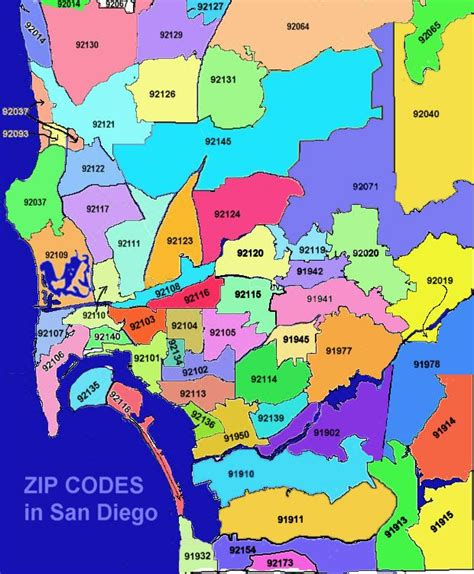 San Diego Zip Code Map | Zip code map, San diego map, San diego