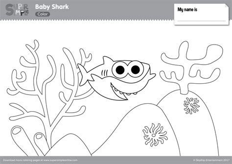 Baby Shark Coloring Pages - Super Simple