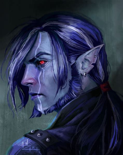 Teival by AnzaharTheWizard on DeviantArt dark elf / drow with earring ...