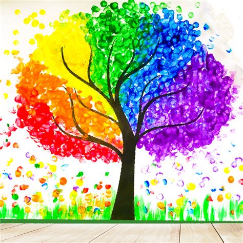 Magical Rainbow Tree Art | Tree art, Rainbow diy crafts, Magical rainbow