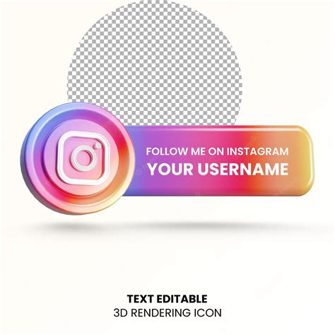 Premium PSD | Follow me on instagram label 3d rendering social media logo icon