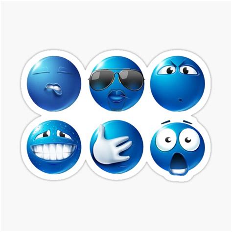 "Blue Emoji " Sticker for Sale by pun-yetuh | Redbubble