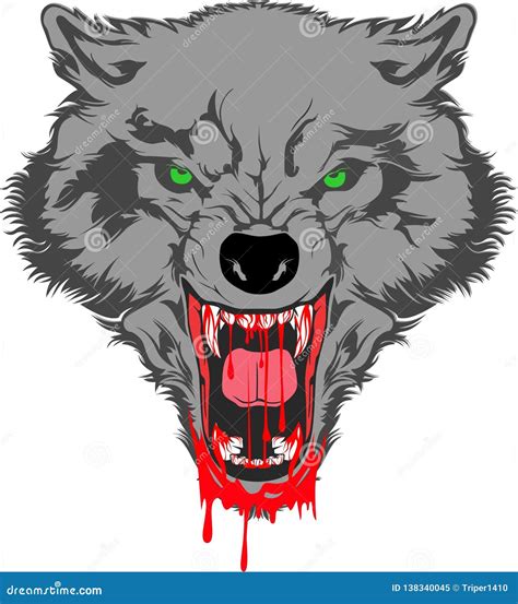 Angry wolf vector cartoon stock vector. Illustration of grey - 138340045