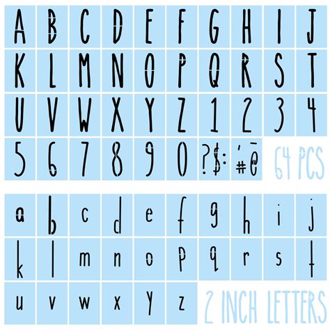 Buy 64 Pieces Alphabet Stencils Letters and Numbers Stencils Small ...