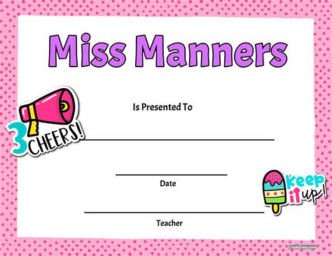 Free, Fast Student Award Generator | Miss Manners