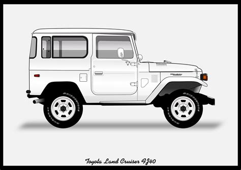 TOYOTA LANDCRUISER FJ40 Colour Vector File Download .PDF - Etsy