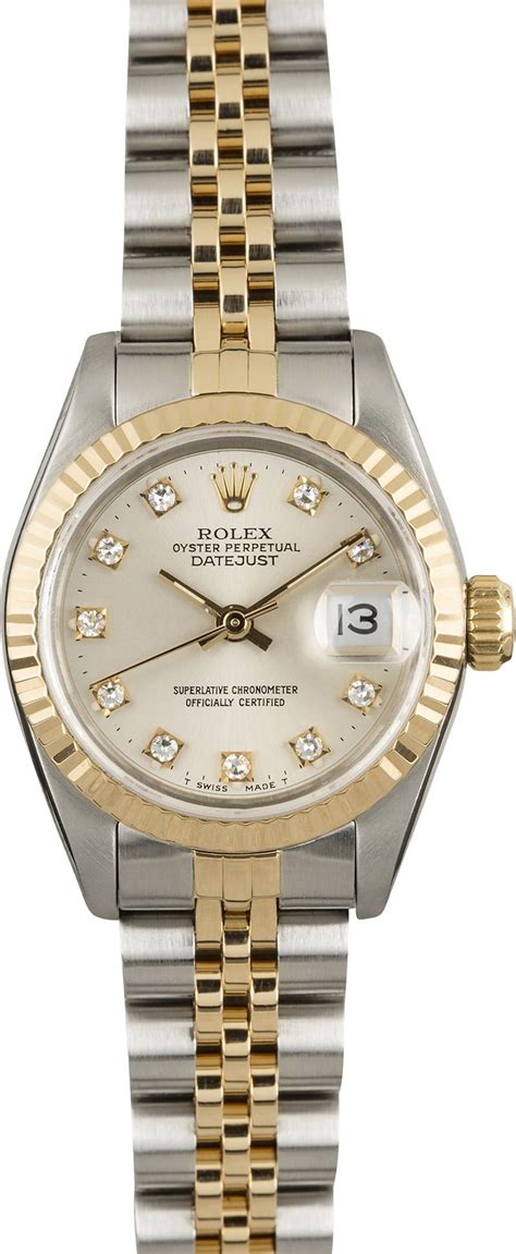 Ladies Rolex DateJust 69173 Diamond Dial - Buy it Now For $3880 at Bob's Watches