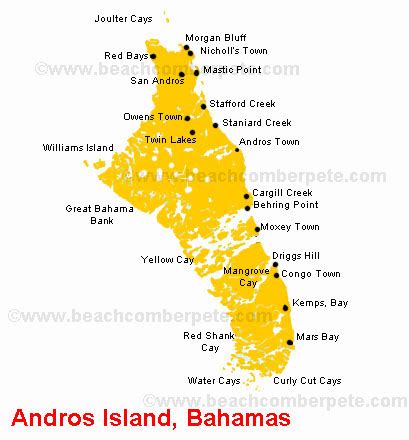 Andros Island Bahamas, Map of Andros Island Bahamas, Andros Island ...