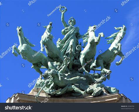 Quadriga Sculpture In Paris - L'Immortalité Devancant Le Temps Is A Quadriga Sculpted By Georges ...